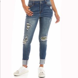 Mid Rise Ankle Cuff Jeans TRUE CRAFT